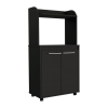 Lucca Kitchen Cart, Double Door Cabinet, One Open Shelf, Two Interior Shelves