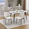 Dining Chairs Set of 2 Mid Century Modern Retro Faux Leather Chair with Bentwood Upholstered Seat Metal Legs Adjustable Foot for Kitchen Dining Room C