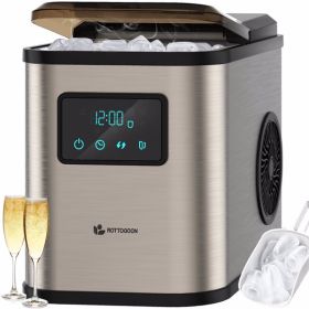 Ice Maker Countertop, Portable Ice Maker Machine, 28lbs/24Hrs, 6 Mins/9 Pcs Bullet Ice, Mini Ice Maker with Self Cleaning, Time Reservation Funct