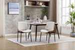 Dining Chairs Set of 2 Mid Century Modern Retro Faux Leather Chair with Bentwood Upholstered Seat Metal Legs Adjustable Foot for Kitchen Dining Room C