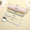 Travel cutlery set, 18/8 stainless steel cutlery, Reusable utensils set with case, Portable Silverware Lunch Box for Camping and Office