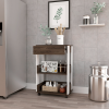 Pillar Kitchen Cart, Four Casters, Three Shelves
