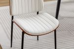 Dining Chairs Set of 2 Mid Century Modern Retro Faux Leather Chair with Bentwood Upholstered Seat Metal Legs Adjustable Foot for Kitchen Dining Room C
