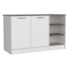 Mars Kitchen Island Two Cabinets, Three Open Shelves