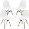 Set of 4 Modern Style Dining Chair, Shell Lounge Plastic Chair for Kitchen, Dining, Bedroom