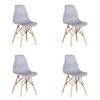 Set of 4 Modern Style Dining Chair, Shell Lounge Plastic Chair for Kitchen, Dining, Bedroom