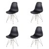 Set of 4 Modern Style Dining Chair, Shell Lounge Plastic Chair for Kitchen, Dining, Bedroom
