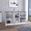 Mars Kitchen Island Two Cabinets, Three Open Shelves